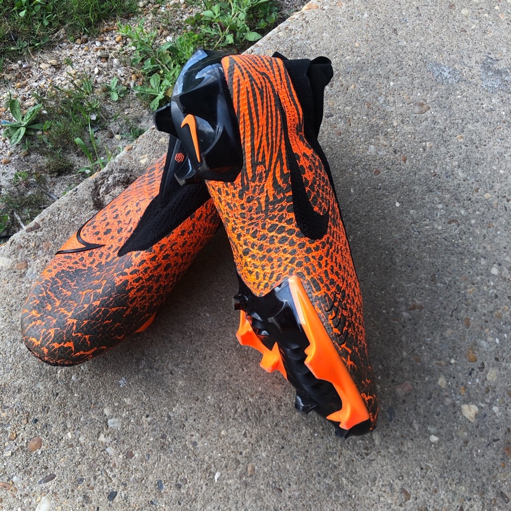 Nike Vibrant Orange and Black Cleats